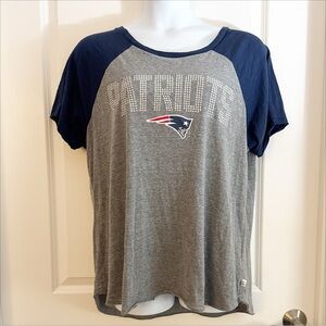 New England Patriots Touch by Alyssa Milano Gray and Blue T-Shirt 3X